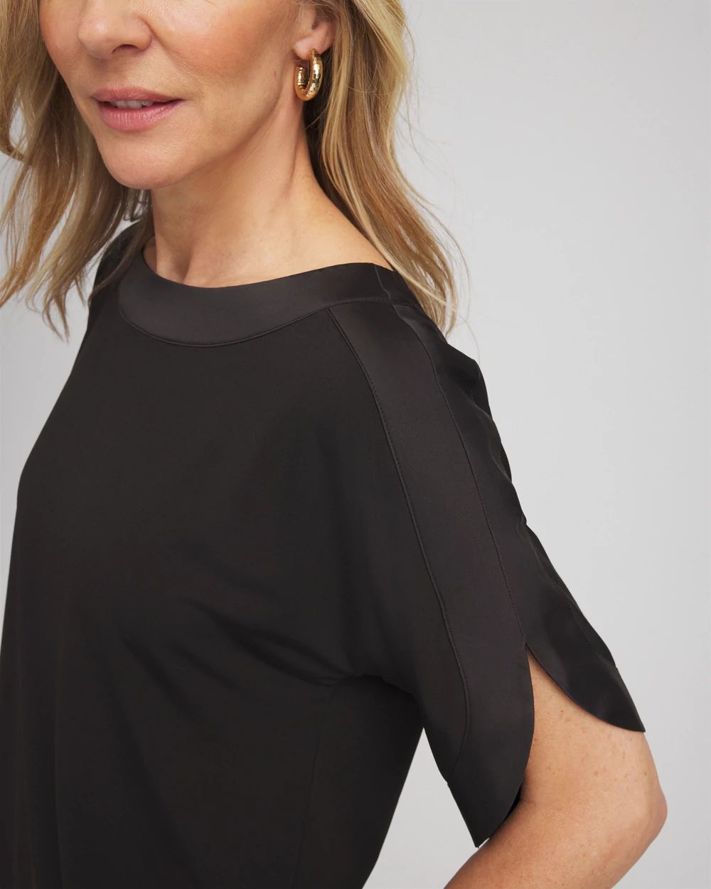Jersey & Satin Dolman Tee | Chico's